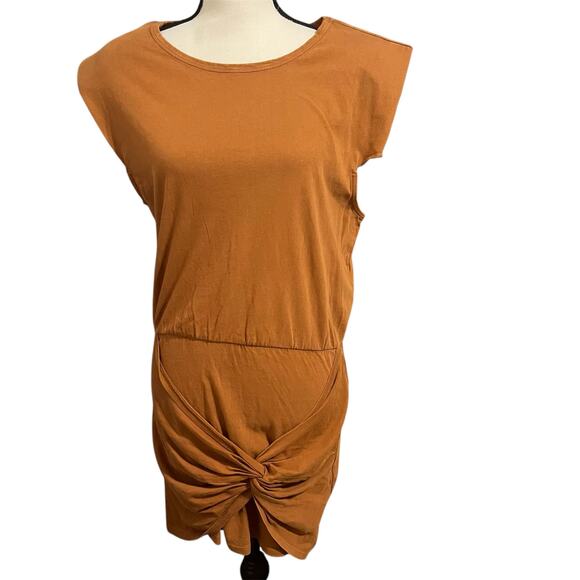 L Space | NEW Women's Rust 100% Cotton Jersey Knit Jesse Twist Mini Dress Sz M - Picture 2 of 5